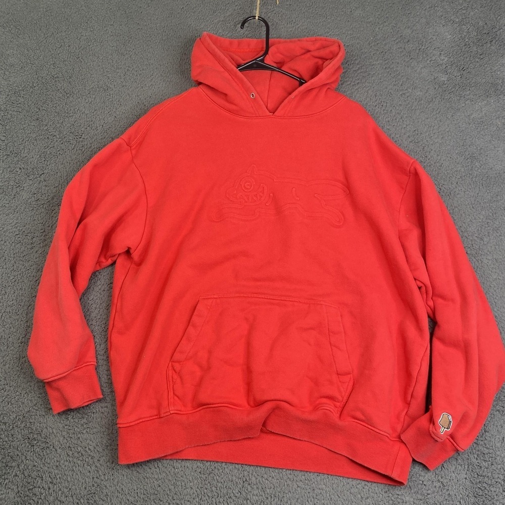 Ice Cream Hoodie Mens XL Red Running Dog Embroidered Popsicle Streetwear Skate